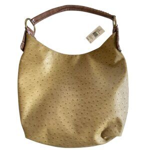 Nine West NWT Camel Faux Leather Ostrich Embossed Tote